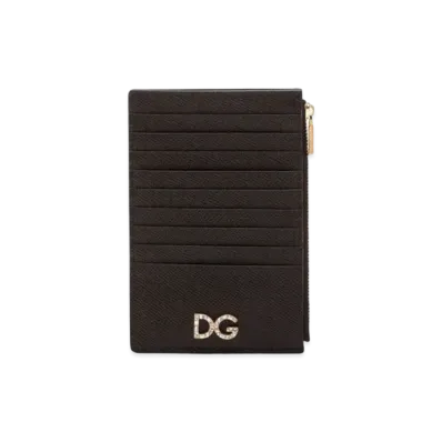 Dolce&Gabbana Vertical Credit Card Holder Large Dauphine Calfskin "Black"