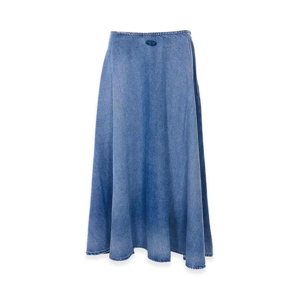 Diesel Women's Wide Skirt In Flowing Denim "Blue"
