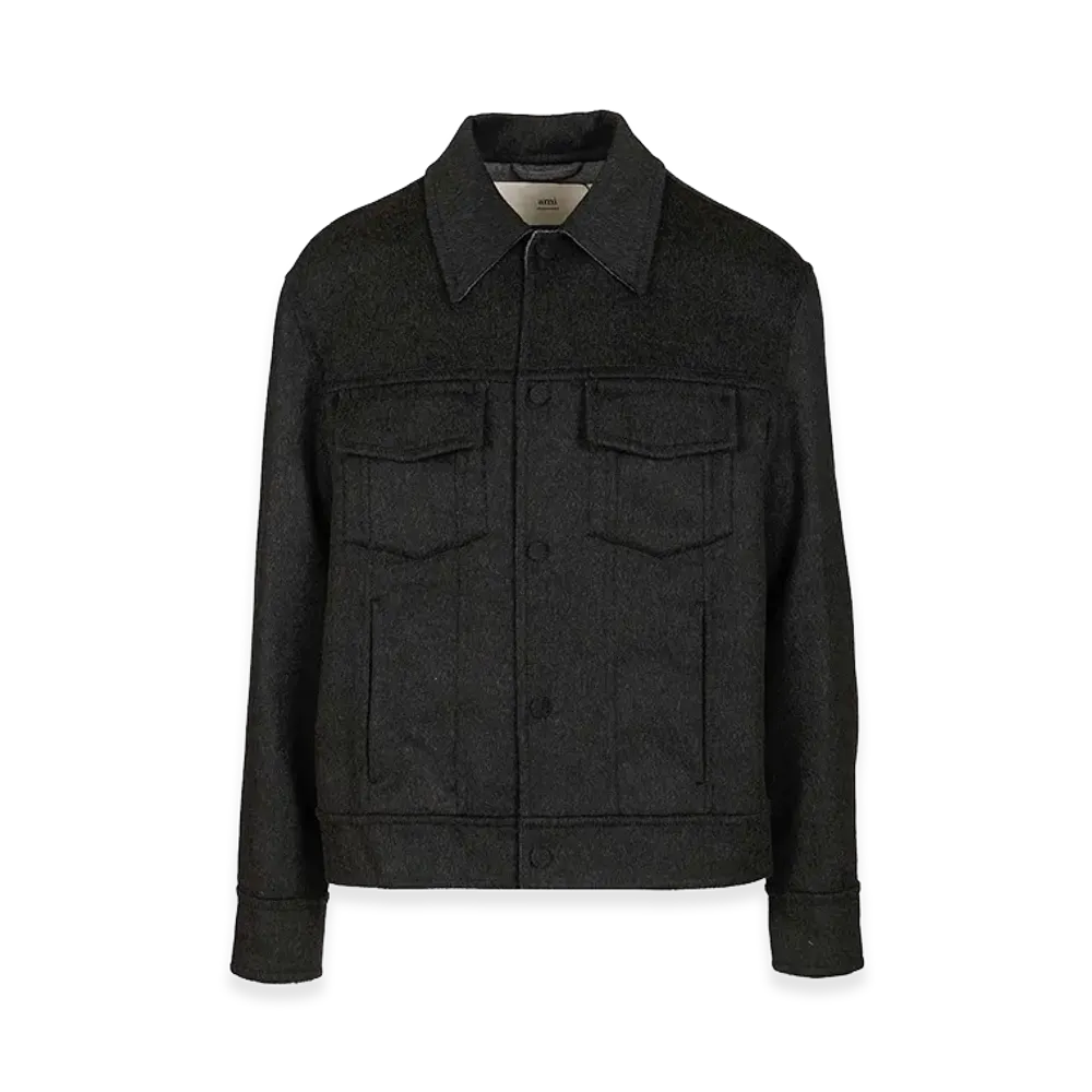 AMI PARIS Wool Trucker Jacket "Black"