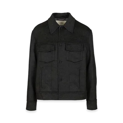 AMI PARIS Wool Trucker Jacket "Black"
