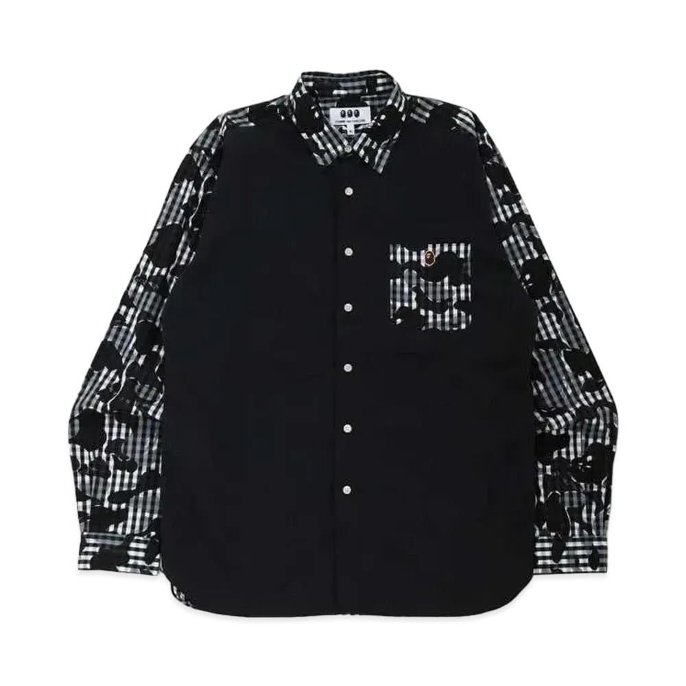 A BATHING APE CDG OSAKA POPLIN SHIRT "Black"