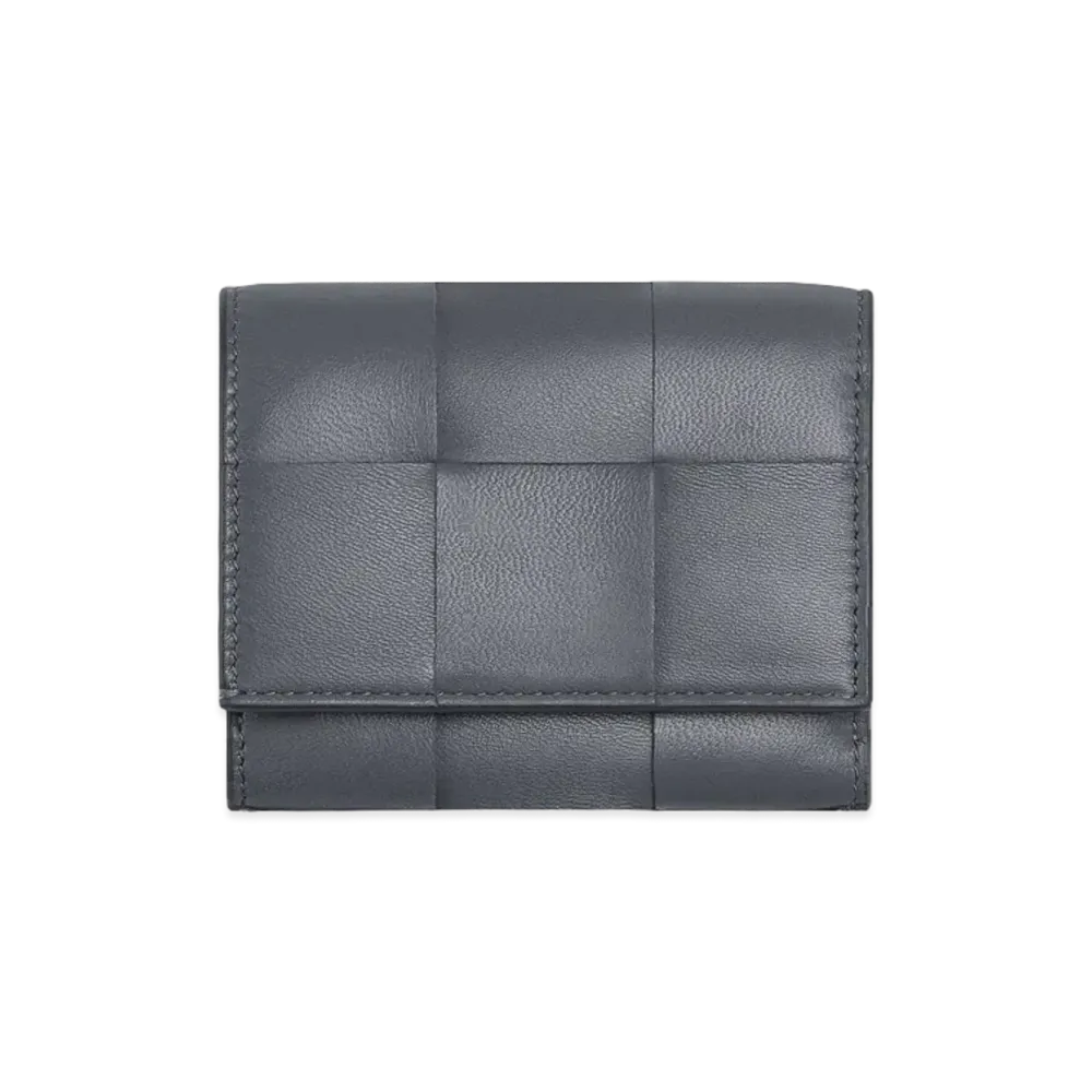 Bottega Veneta Trifold Zip Wallet "Thunder"