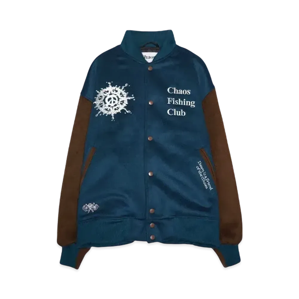 SAYHELLO Stadium Team Jacket "BLUE/BROWN"