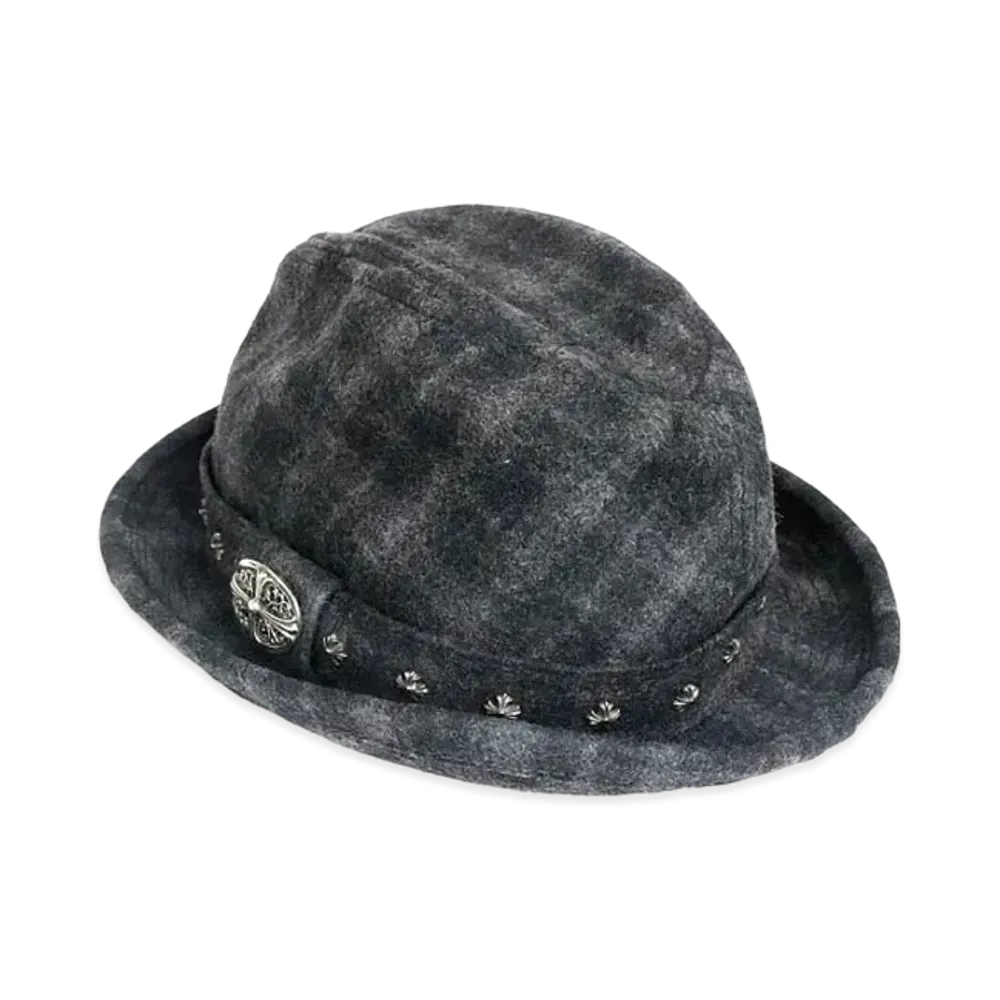 Chrome Hearts Oval Cross CH Plus Fedora Hat "Gray"