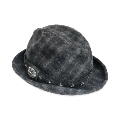 Chrome Hearts Oval Cross CH Plus Fedora Hat "Gray"