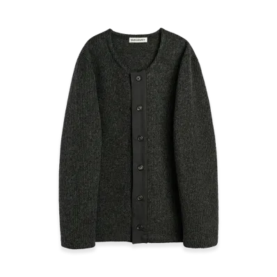 OUR LEGACY Liner Cardigan "Frosted Charcoal Press Wool"