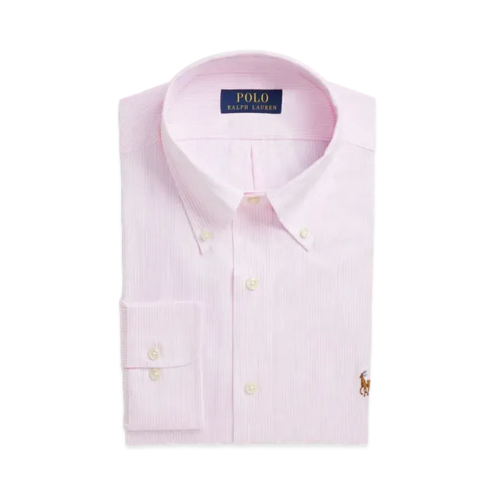 Polo Ralph Lauren Classic Fit Striped Textured Shirt "Pink"