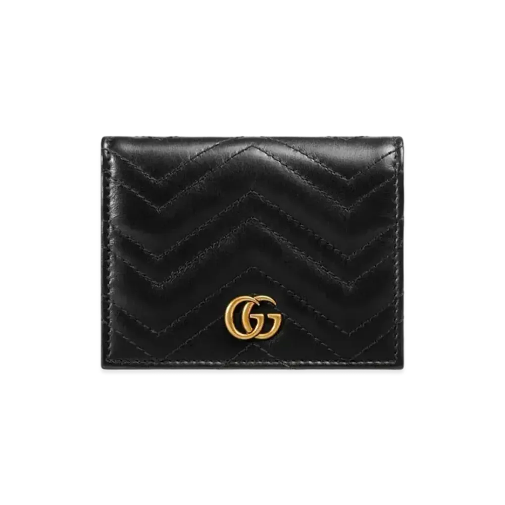 GUCCI GG Marmont Card Case Wallet "Black"