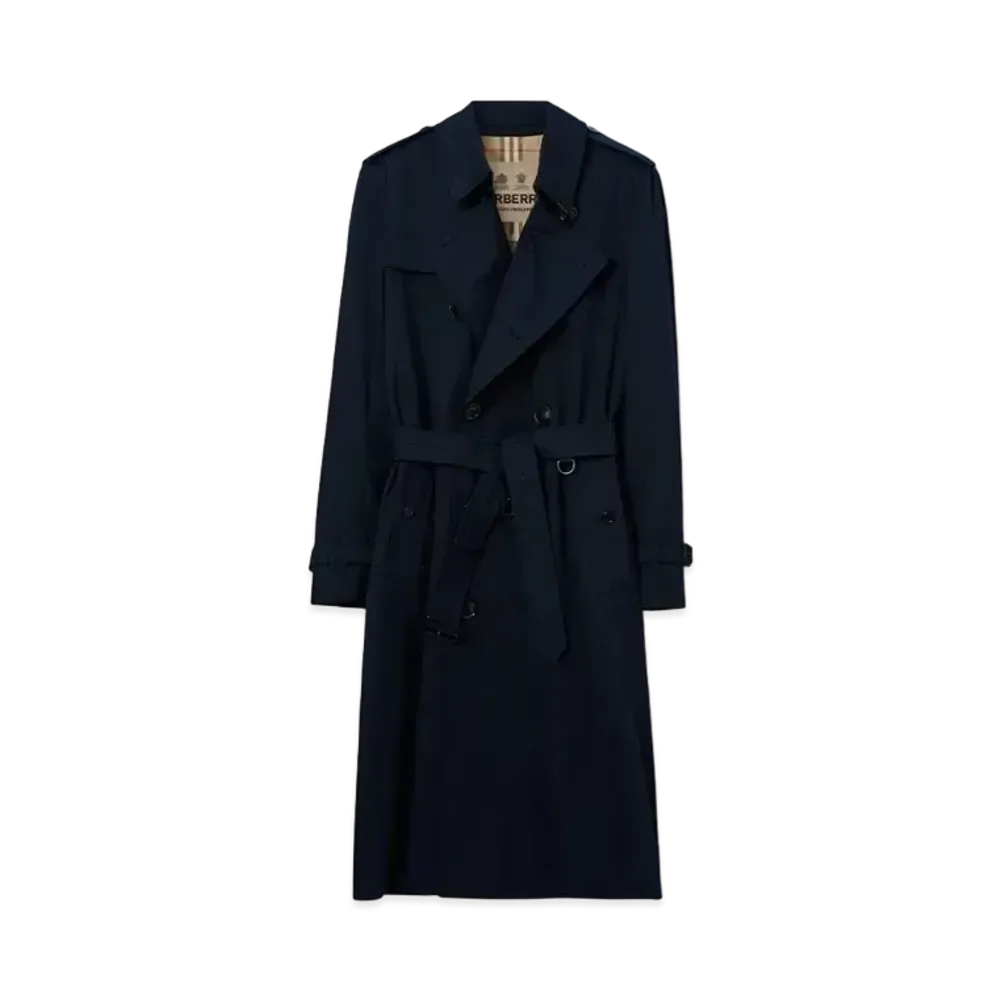 Burberry Men's Long Kensington Heritage Trench Coat "Coal Blue"