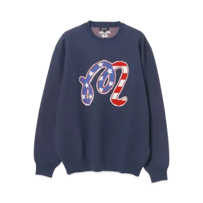 BEAMS x MALBON GOLF Exclusive Ny Logo Crew Neck Knit "Navy"