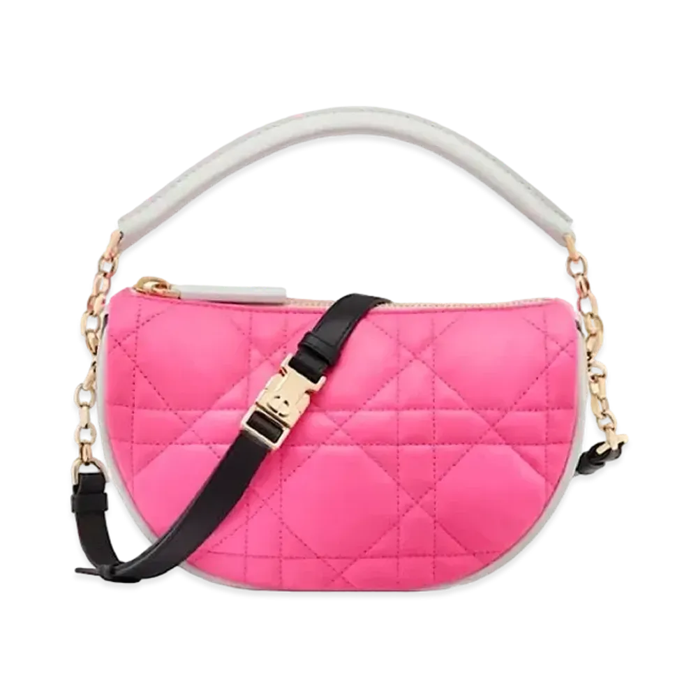 Dior Vibe Small Hobo Bag Macro Cannage Lambskin "Neon Pink"