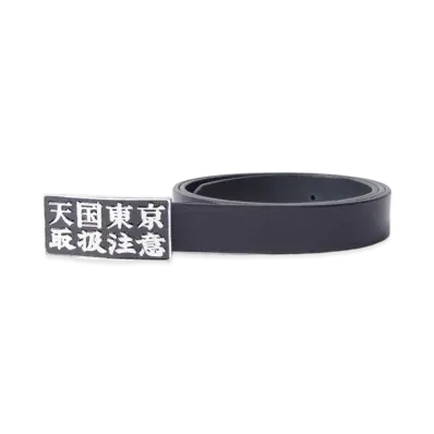 Black Eye Patch WACKO MARIA Buckle Leather Belt "Black"