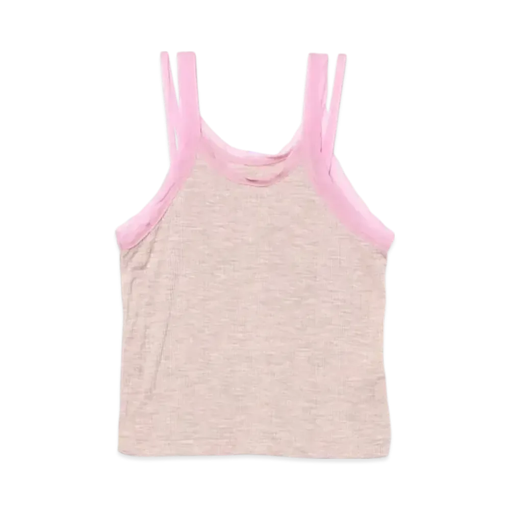 BEAMS Women Ribbed Cami Tank Top "Pink"