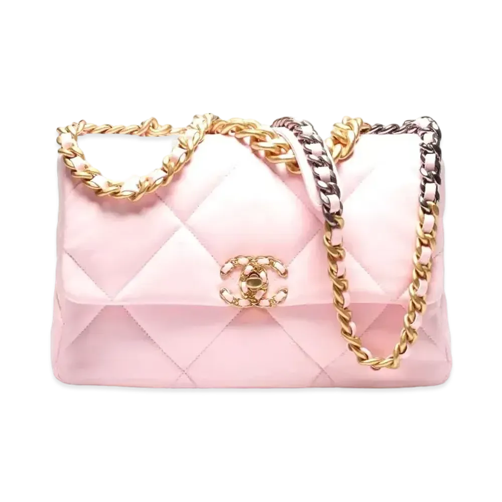 CHANEL 19 Large Hand Bag Lambskin "Pink"