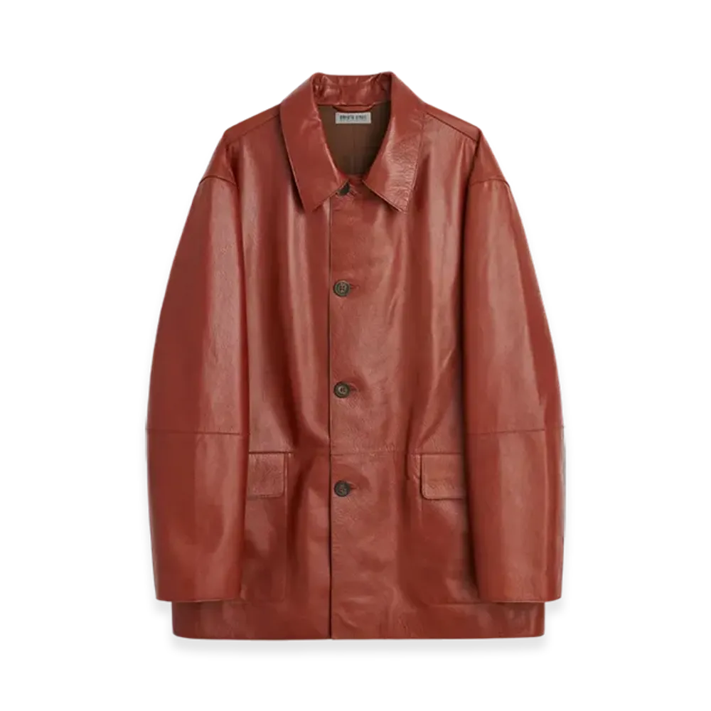OUR LEGACY Work Shop Toro Coat "Seccho Leather Pomodoro"