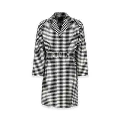PRADA Embroidered Cotton Overcoat "Checked"