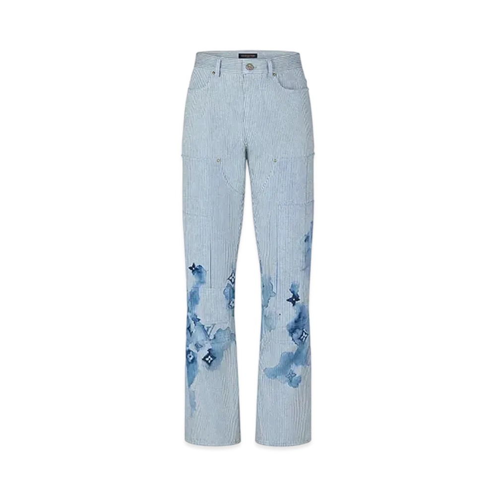 Louis Vuitton Striped Monogram Denim Cargo Pants