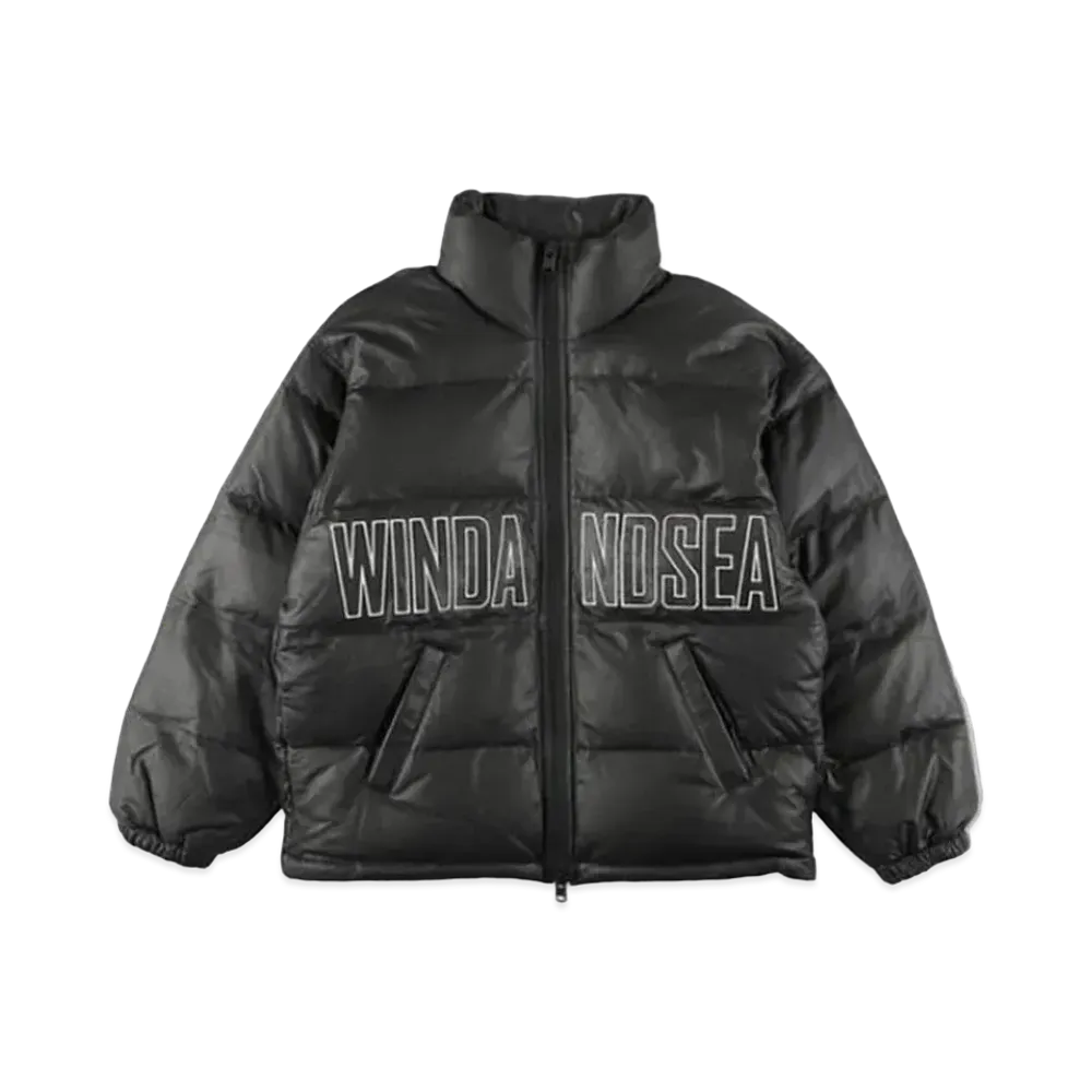 WIND AND SEA Ram Leather Down Jacket "Black"