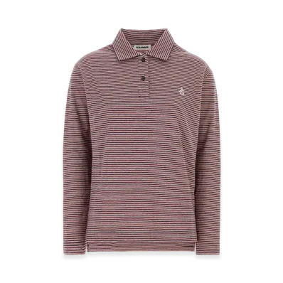 Jil Sander Women's Embroidered Cotton Oversize Polo Shirt "Stripped"