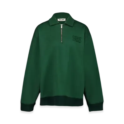 MIU MIU Women's Cotton Polo Sweatshirt "Green"