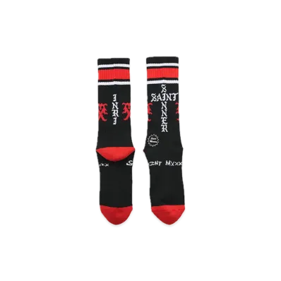 SAINT Mxxxxxx Socks Sinner "Black/Red"
