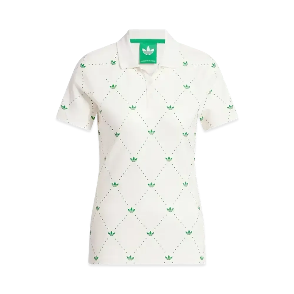 adidas Originals Golf Monogram Short Sleeve Shirt "Chalk White/Green"