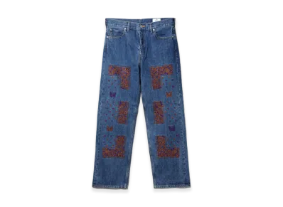 NEEDLES x NOMARHYTHM TEXTILE Bandana EMB. Denim Pant "Brown"