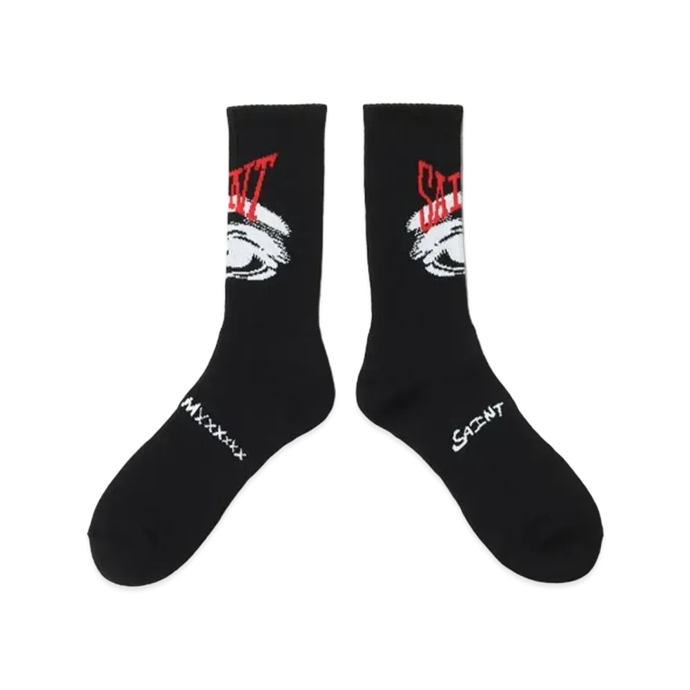 SAINT Mxxxxxx Eyes Socks "Black" (24SS) SM-YS8-0000-100