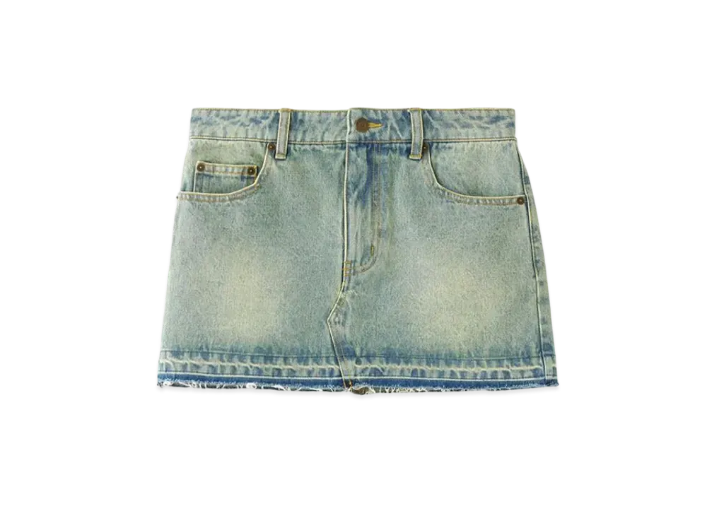 X-Girl Low Rise Denim Mini Skirt "Light Indigo"