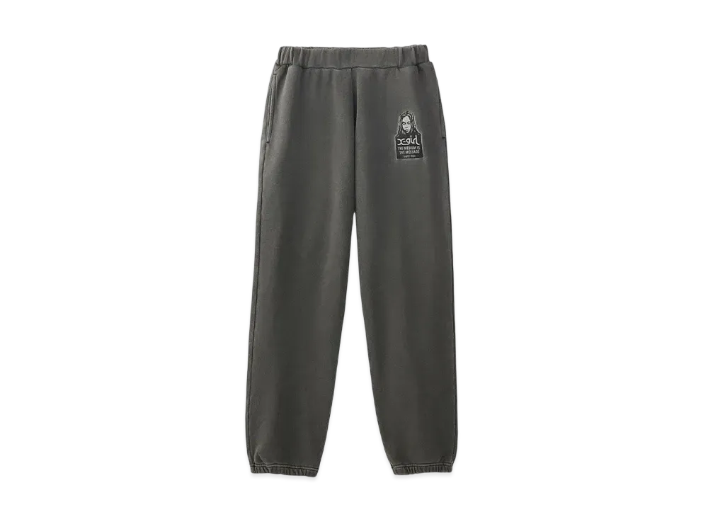 X-Girl Message And Face Patch Faded Sweat Pants "Black"