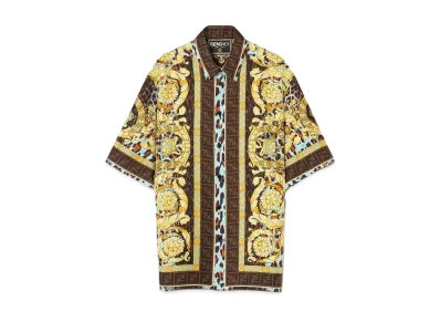 FENDI x Versace Fendace Gold Baroque Silk Shirt