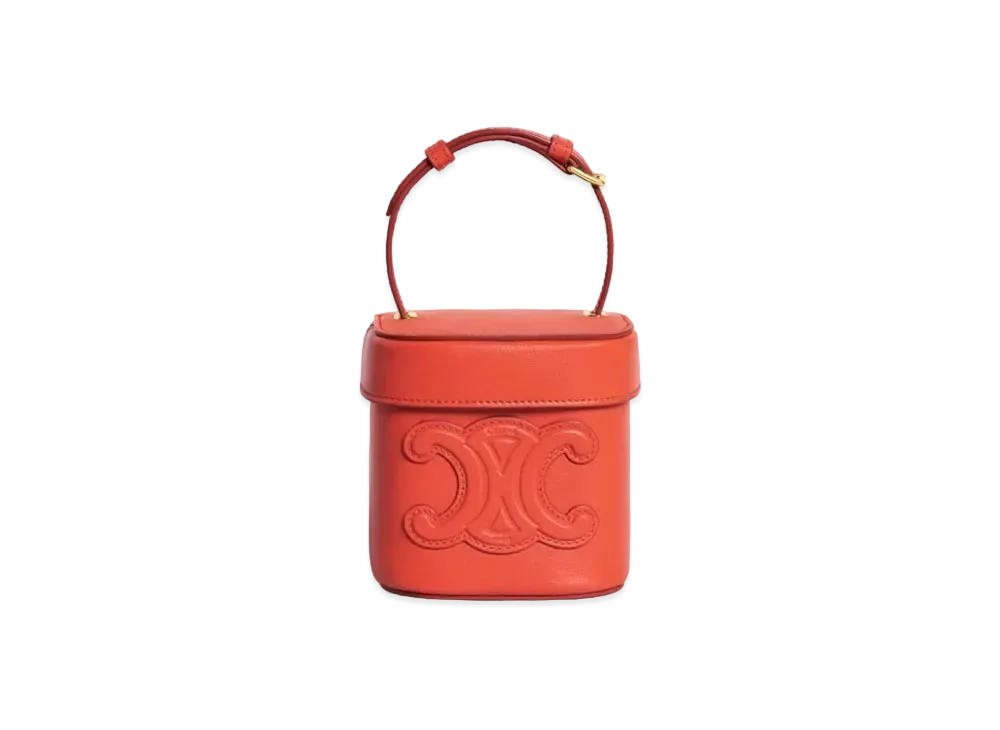 CELINE Small Box Cuir Triomphe In Smooth Calfskin "Bright Red"