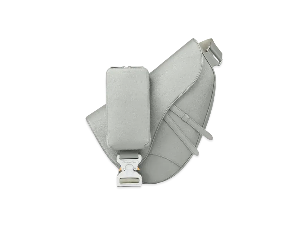 Dior Saddle Maxi Bag Grained Calfskin "Gray"