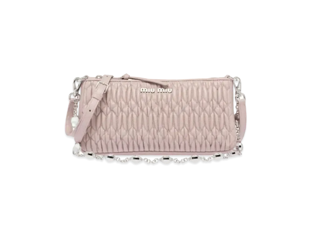 MIU MIU Nappa Crystal Shoulder Bag "Opal"