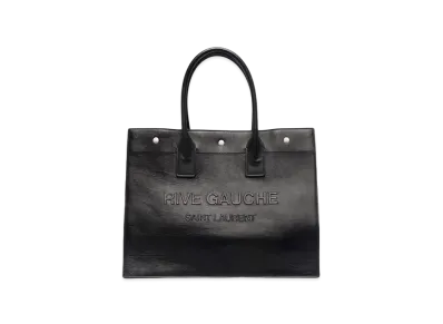 SAINT LAURENT Rive Gauche Small Tote Bag In Smooth Leather "Black"