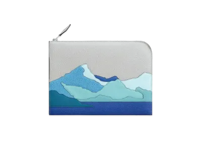 Hermes Zip Tablet Endless Road Tablet Case "Gris Perle/Bleu Electrique"