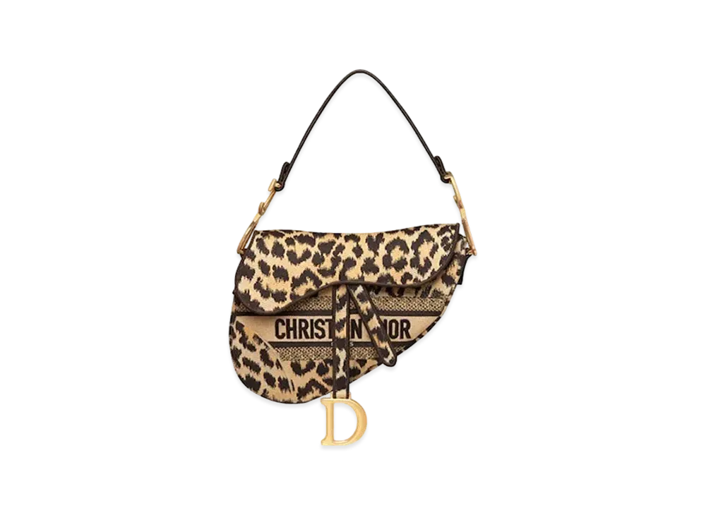Dior Saddle Bag Mizza Embroidery "Leopard"