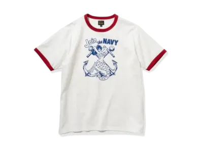 THE REAL McCOY'S MILITARY TEE / JOIN THE NAVY "Milk Red"