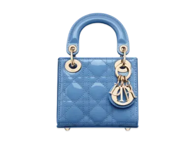 Dior Micro Lady Dior Bag Cornflower Blue Patent Cannage Calfskin "Cornflower Blue"