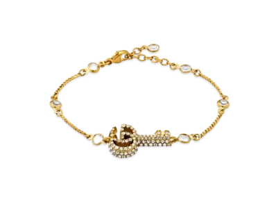 GUCCI Double G Key Bracelet With Crystal