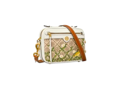 Tory Burch T Monogram Jacquard Embroidered Camera Bag "Hazel/Gardenia"
