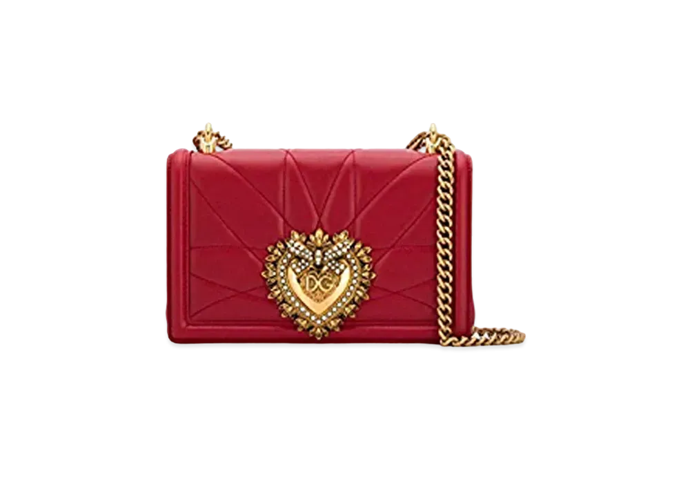 Dolce&Gabbana Devotion Bag Medium Size Matrasse Nappa Leather "Red"