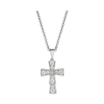 BVLGARI Cross Pendant Necklace 18K "White Gold"