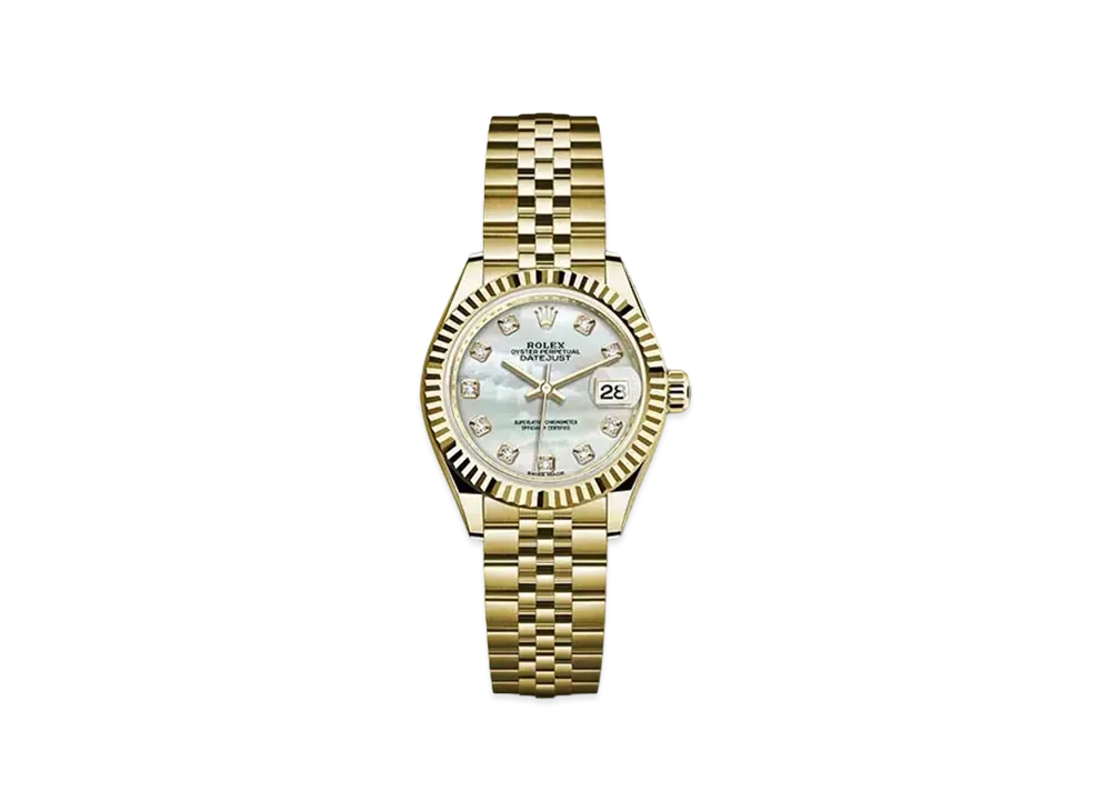 ROLEX Date-Just 28 White Shell Dial 10P Diamonds 279178NG