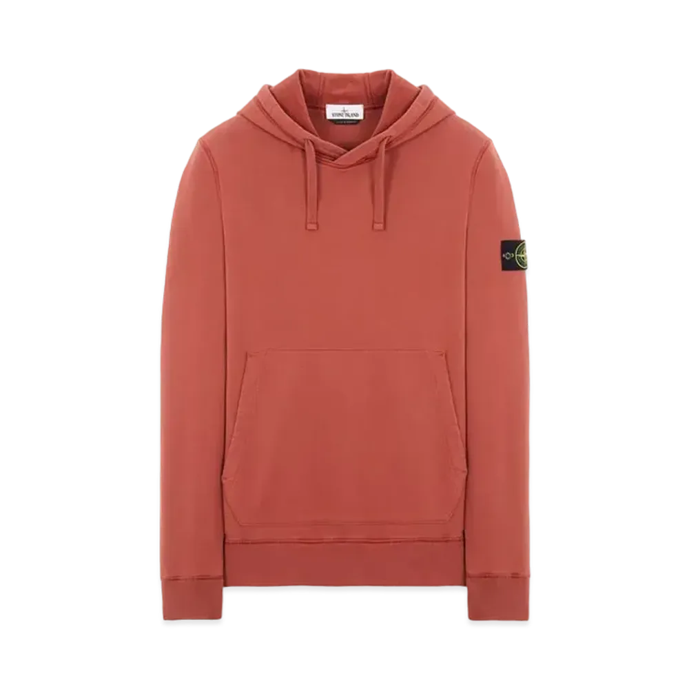 Stone Island 64120 BRUSHED COTTON FLEECE "Brick Red"