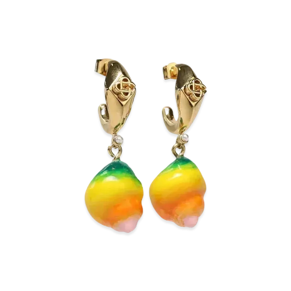 Casablanca Shell Drop Earrings "Multi"