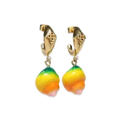 Casablanca Shell Drop Earrings "Multi"