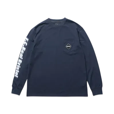 F.C.Real Bristol Blurred Logo L/S Team Pocket Tee "Navy"