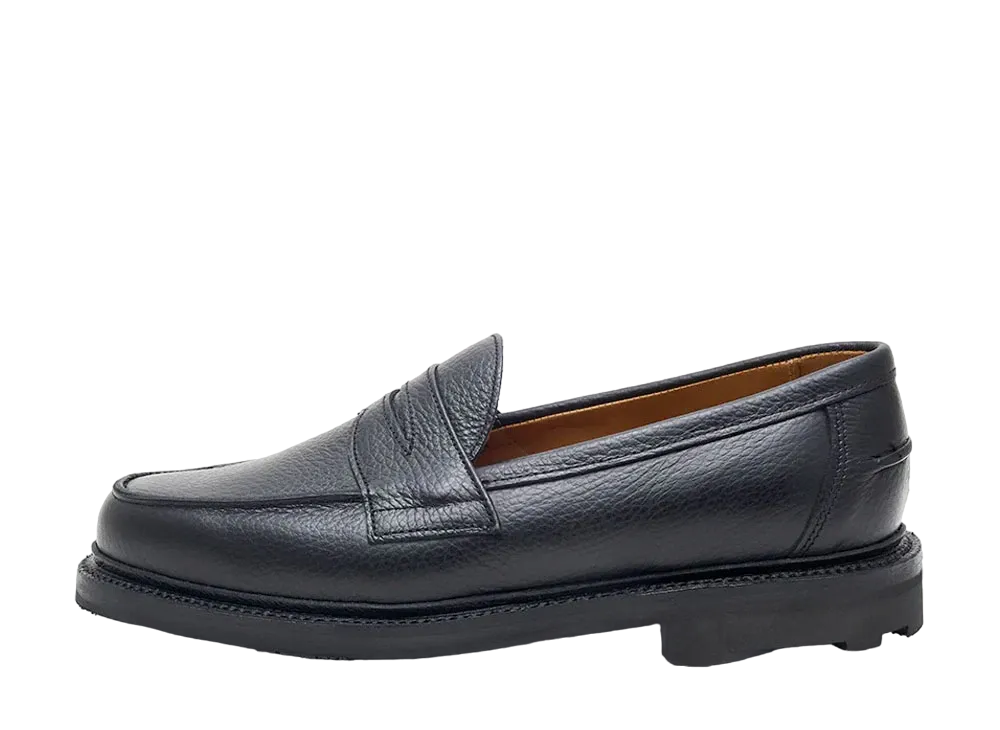 SANDERS Butt Seam Loafer HANK(with Poron Insole) Grain Leather "Black" 2609BMG