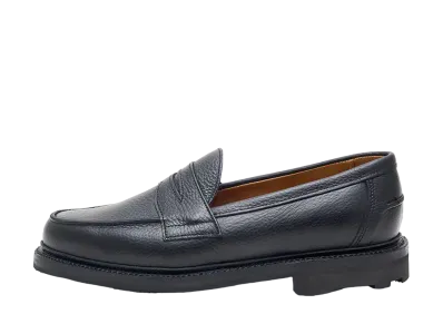 SANDERS Butt Seam Loafer HANK(with Poron Insole) Grain Leather "Black" 2609BMG
